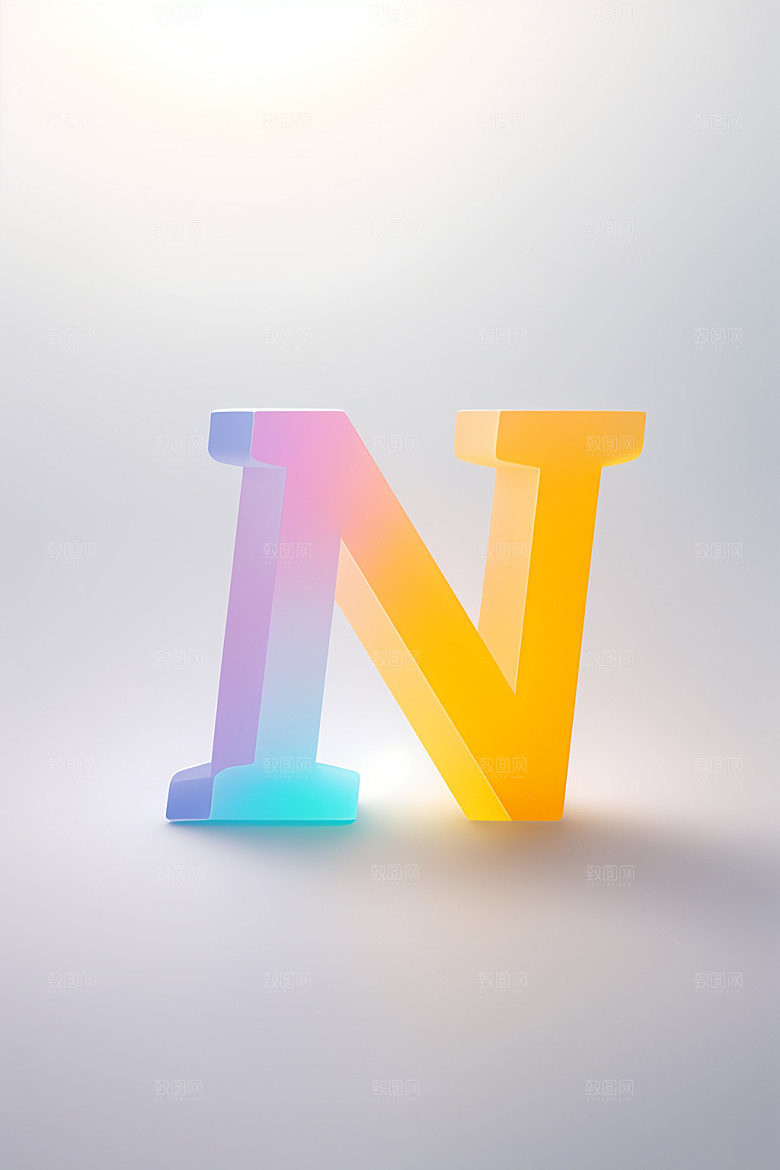 磨砂玻璃字母英文创意艺术字