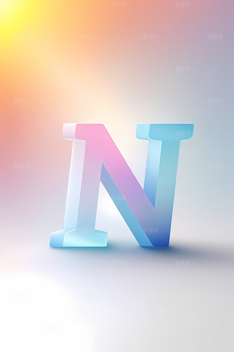 磨砂玻璃字母英文3D艺术字