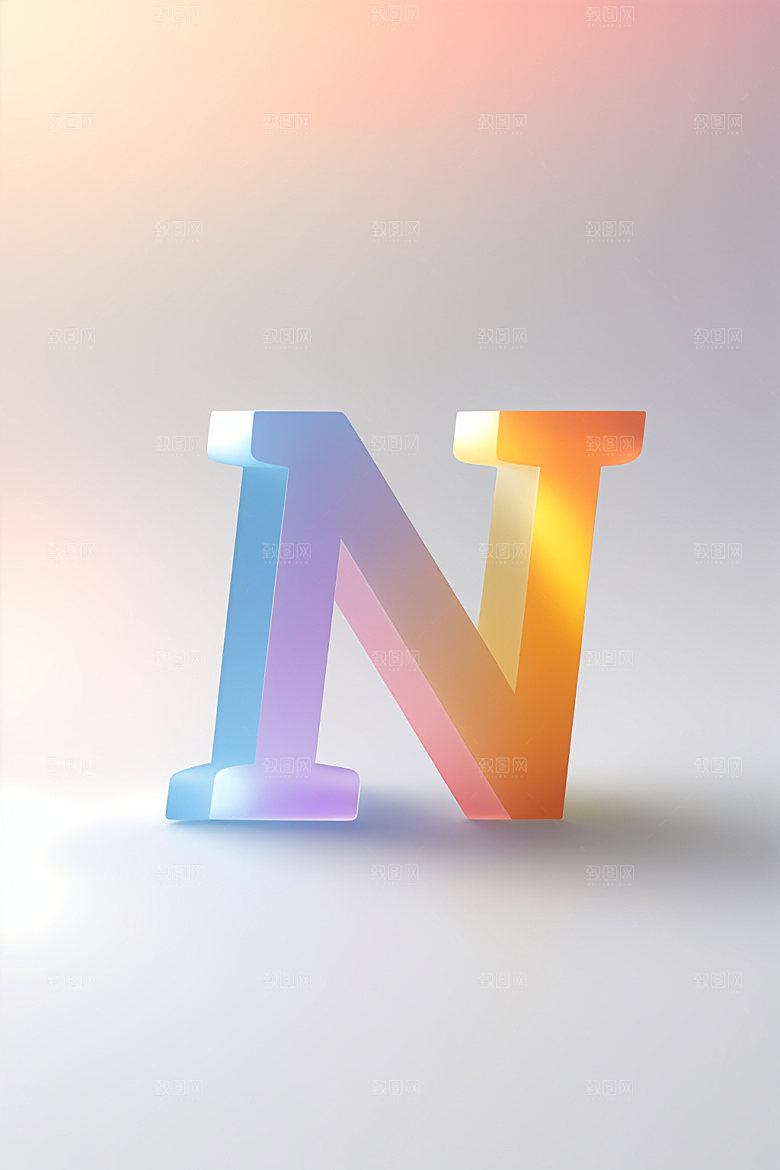 磨砂玻璃字母清爽英文艺术字
