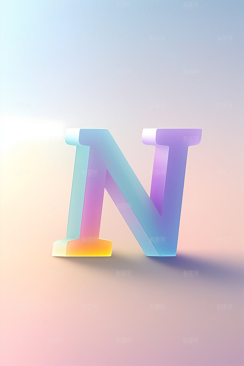 磨砂玻璃字母通透3D艺术字