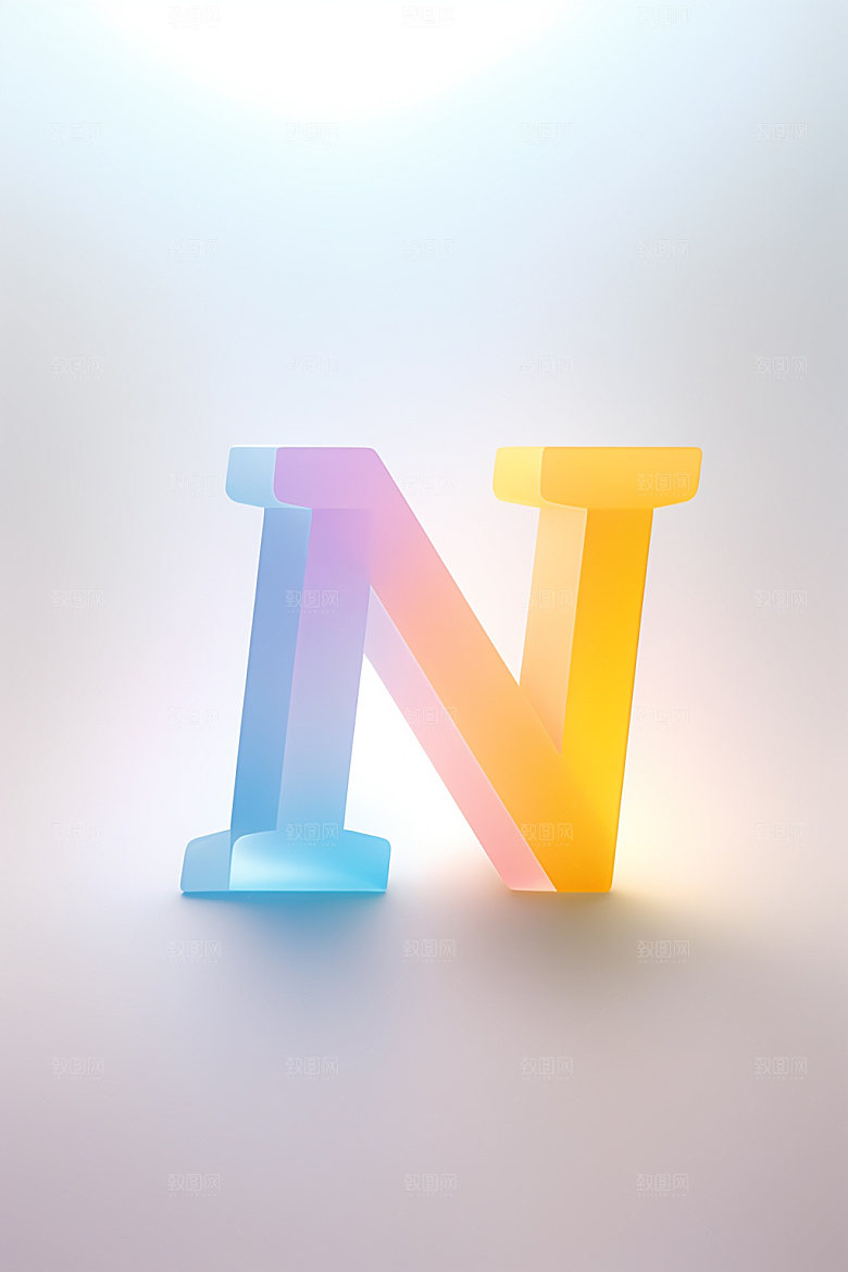 磨砂玻璃字母时尚3D艺术字