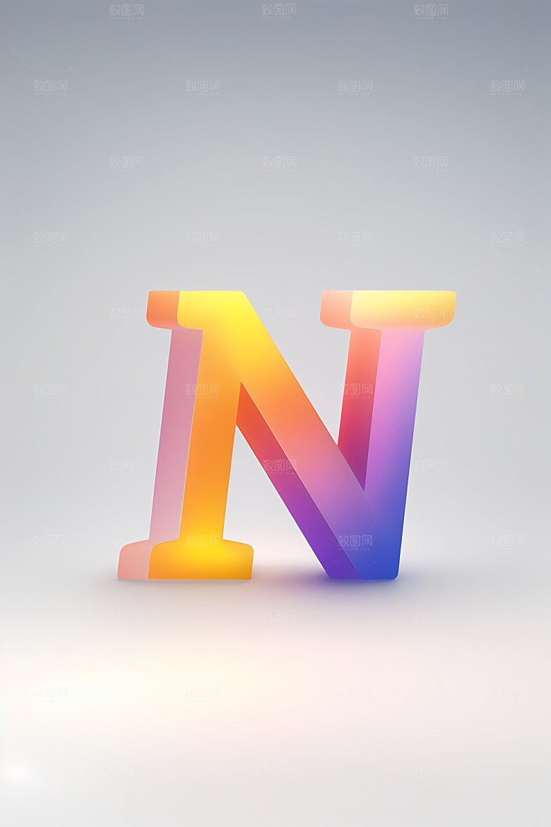 磨砂玻璃字母英文创意艺术字