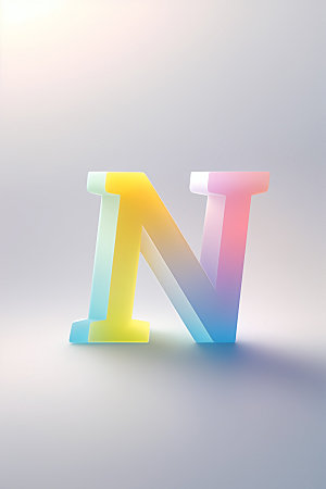 磨砂玻璃字母英文创意艺术字