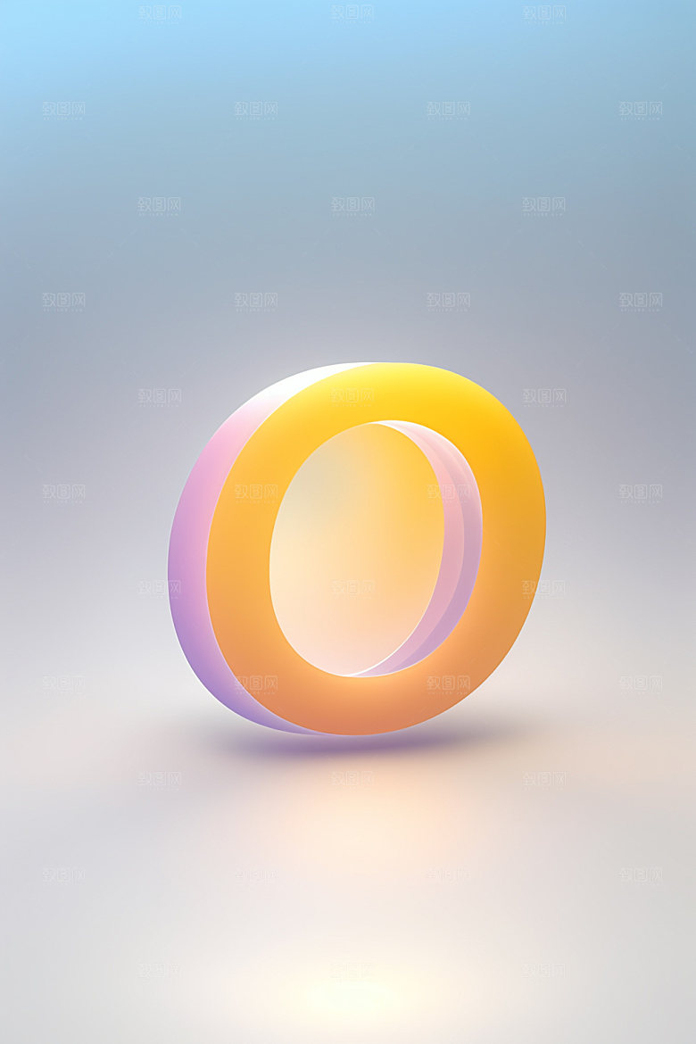 磨砂玻璃字母彩色3D艺术字