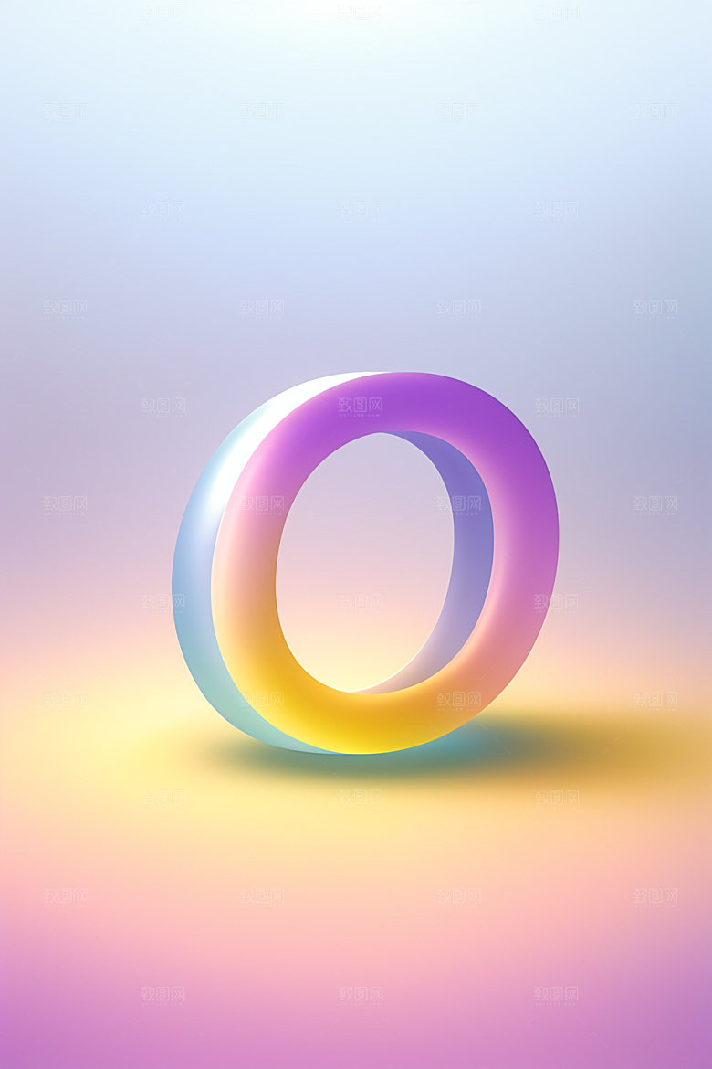 磨砂玻璃字母质感3D艺术字