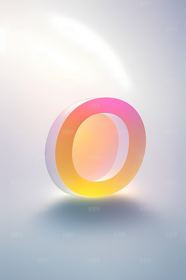 磨砂玻璃字母清爽3D艺术字