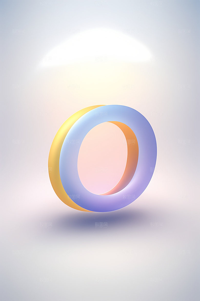 磨砂玻璃字母创意3D艺术字