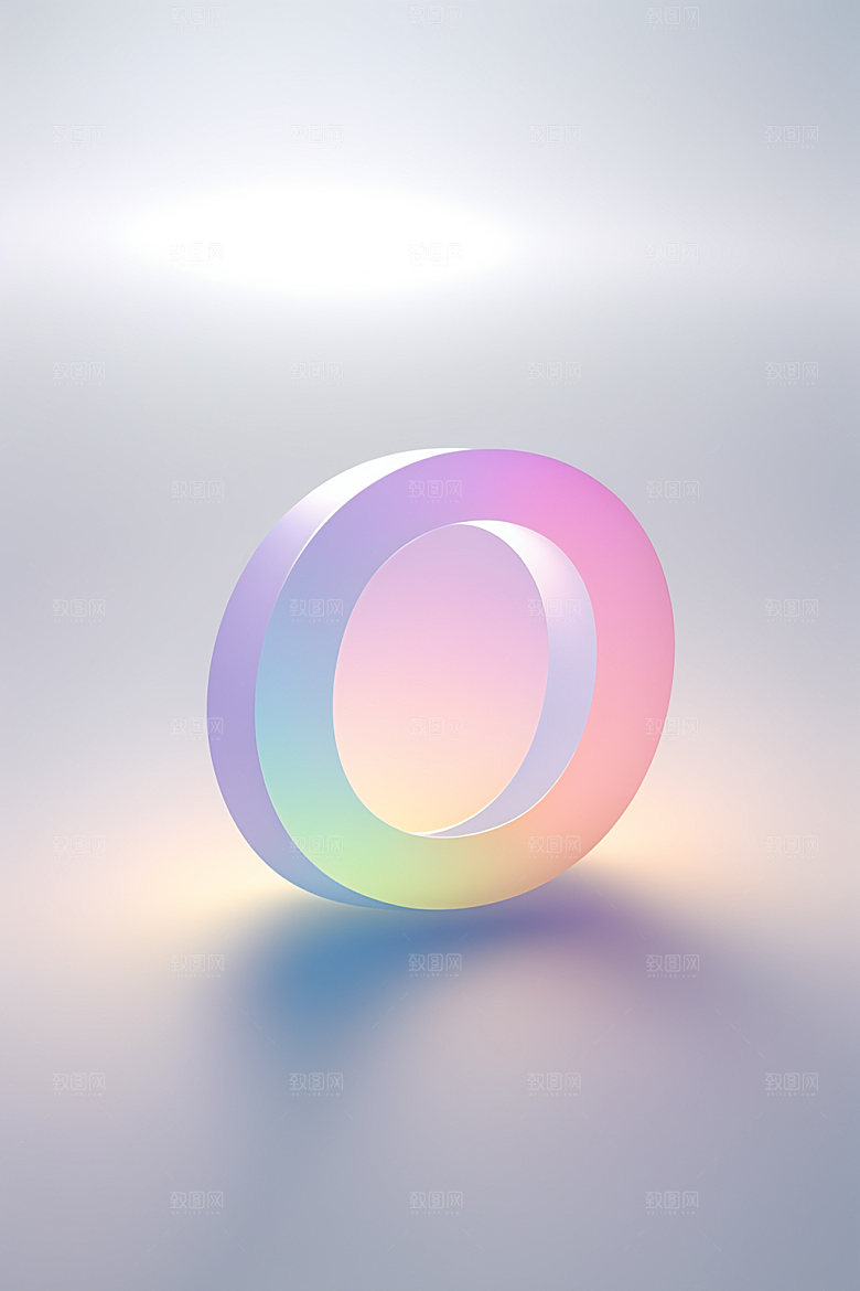 磨砂玻璃字母彩色3D艺术字