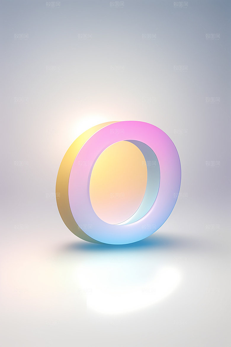 磨砂玻璃字母清爽3D艺术字