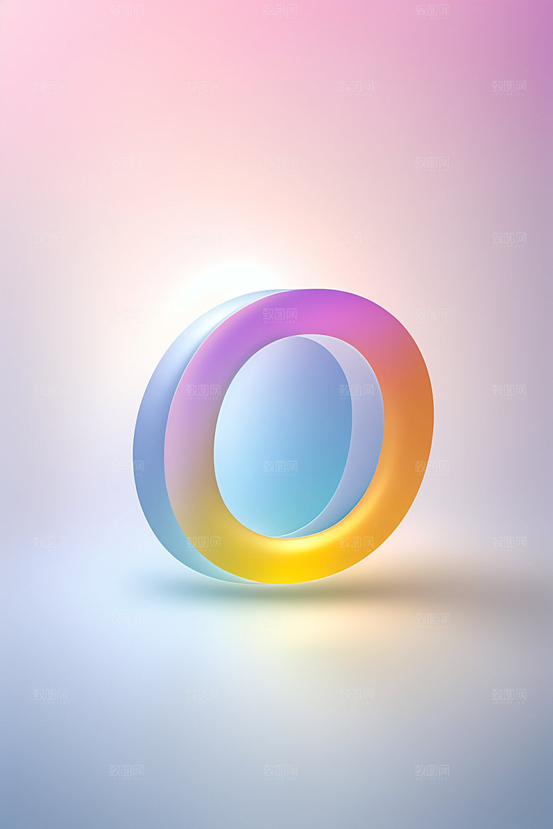 磨砂玻璃字母3D英文艺术字