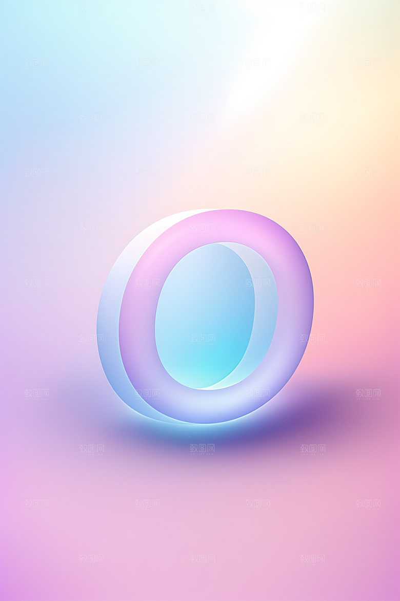 磨砂玻璃字母3D创意艺术字