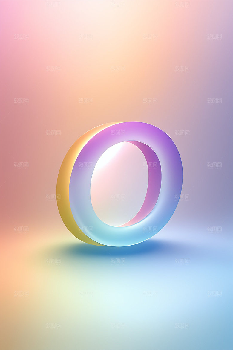 磨砂玻璃字母英文3D艺术字