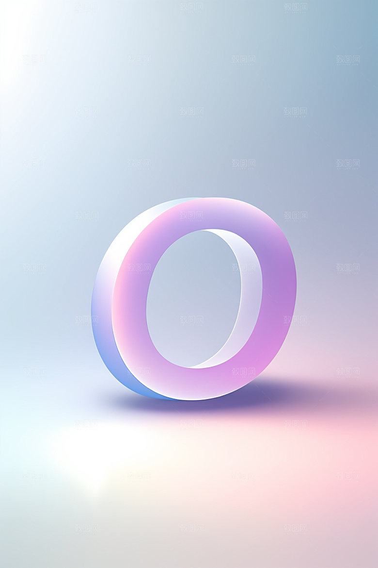 磨砂玻璃字母3D彩色艺术字