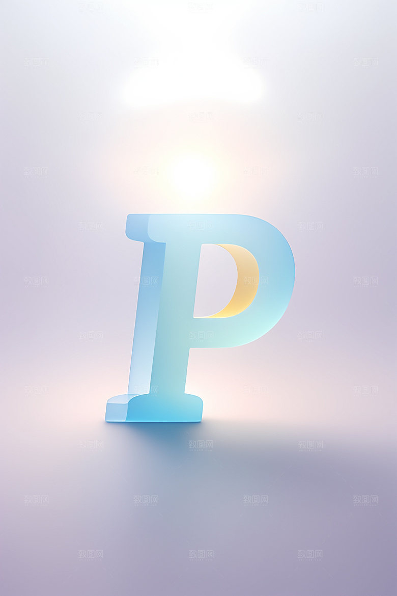 磨砂玻璃字母立体3D艺术字