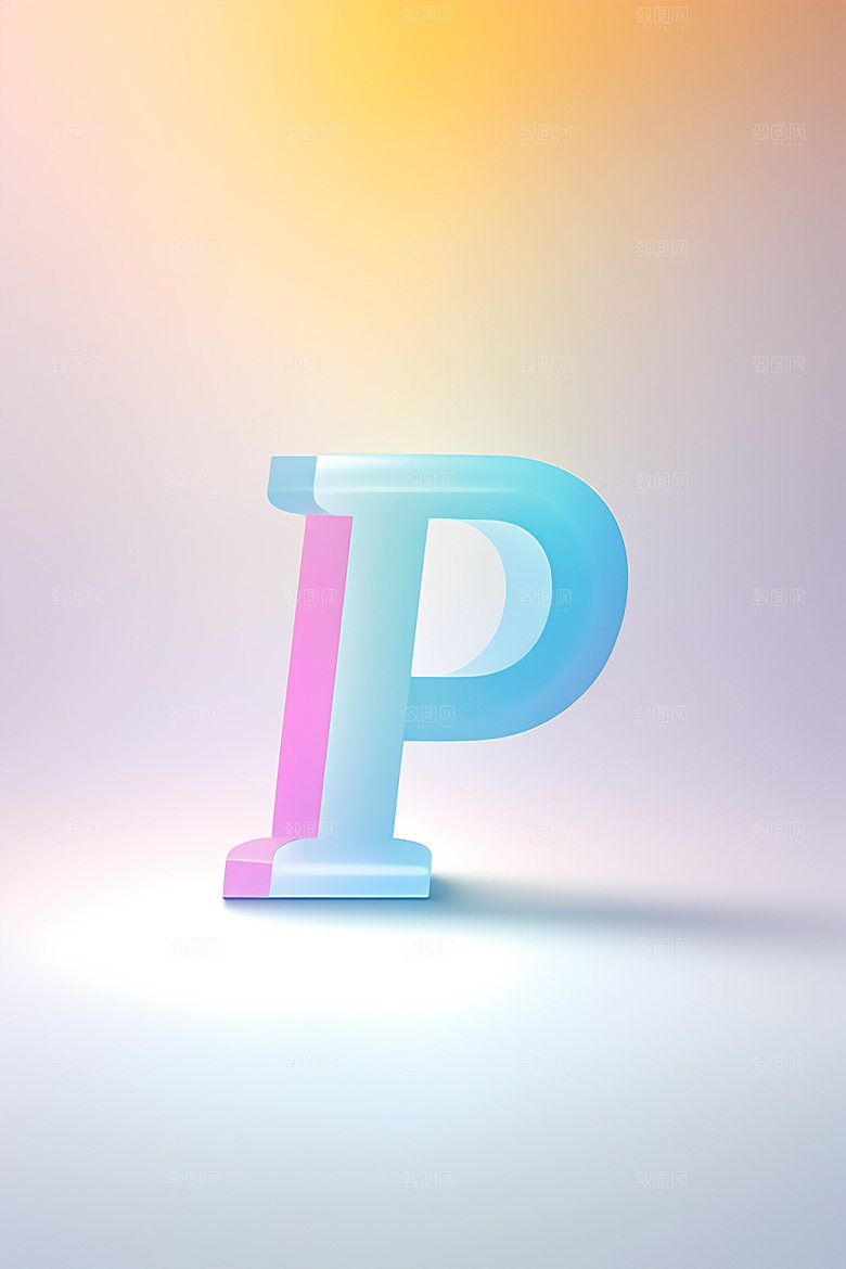 磨砂玻璃字母3D英文艺术字