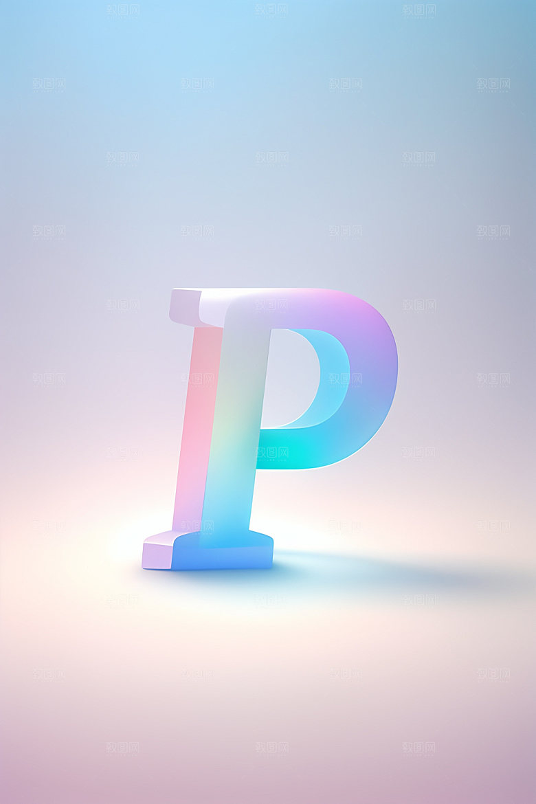 磨砂玻璃字母3D英文艺术字