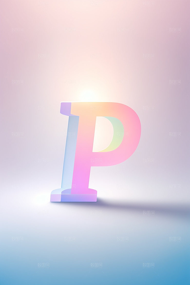 磨砂玻璃字母英文3D艺术字