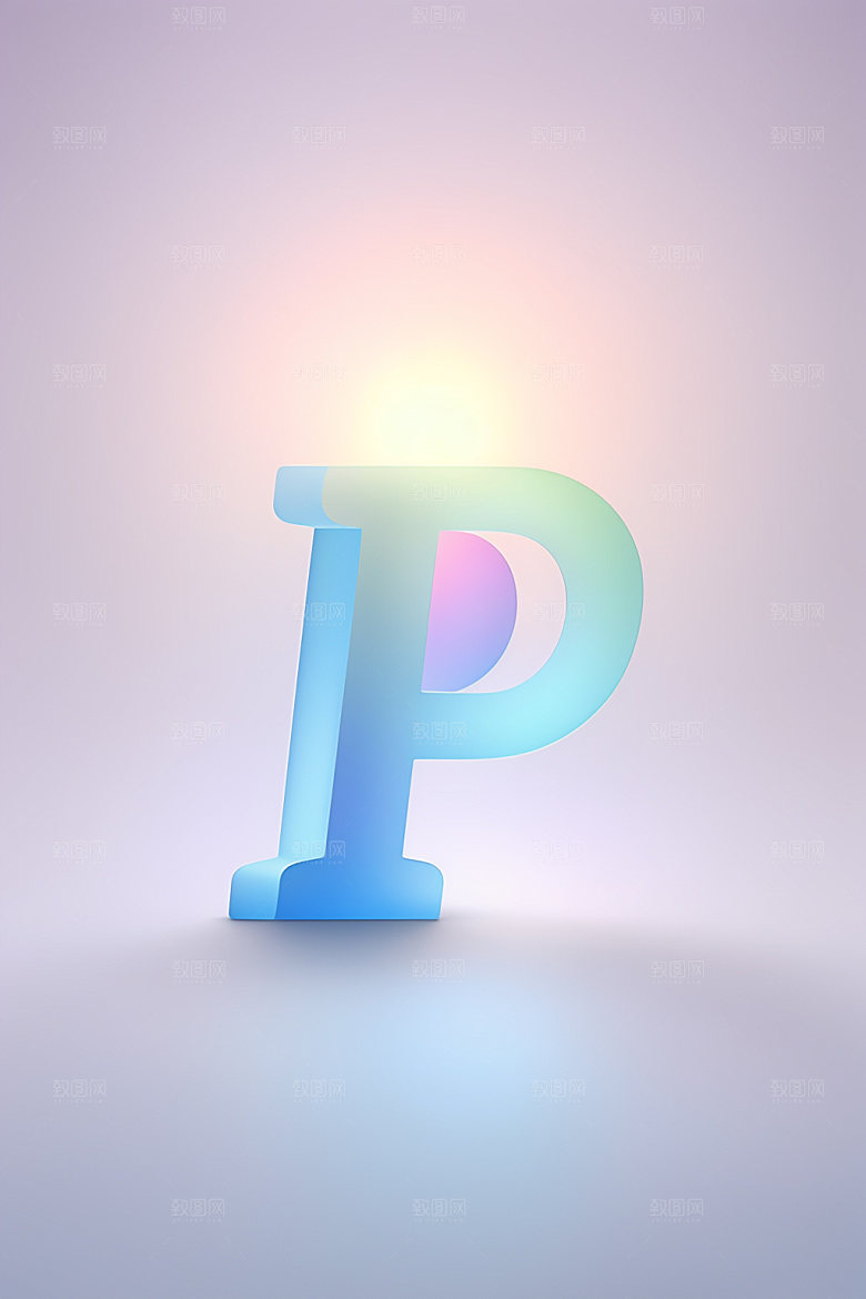 磨砂玻璃字母3D彩色艺术字