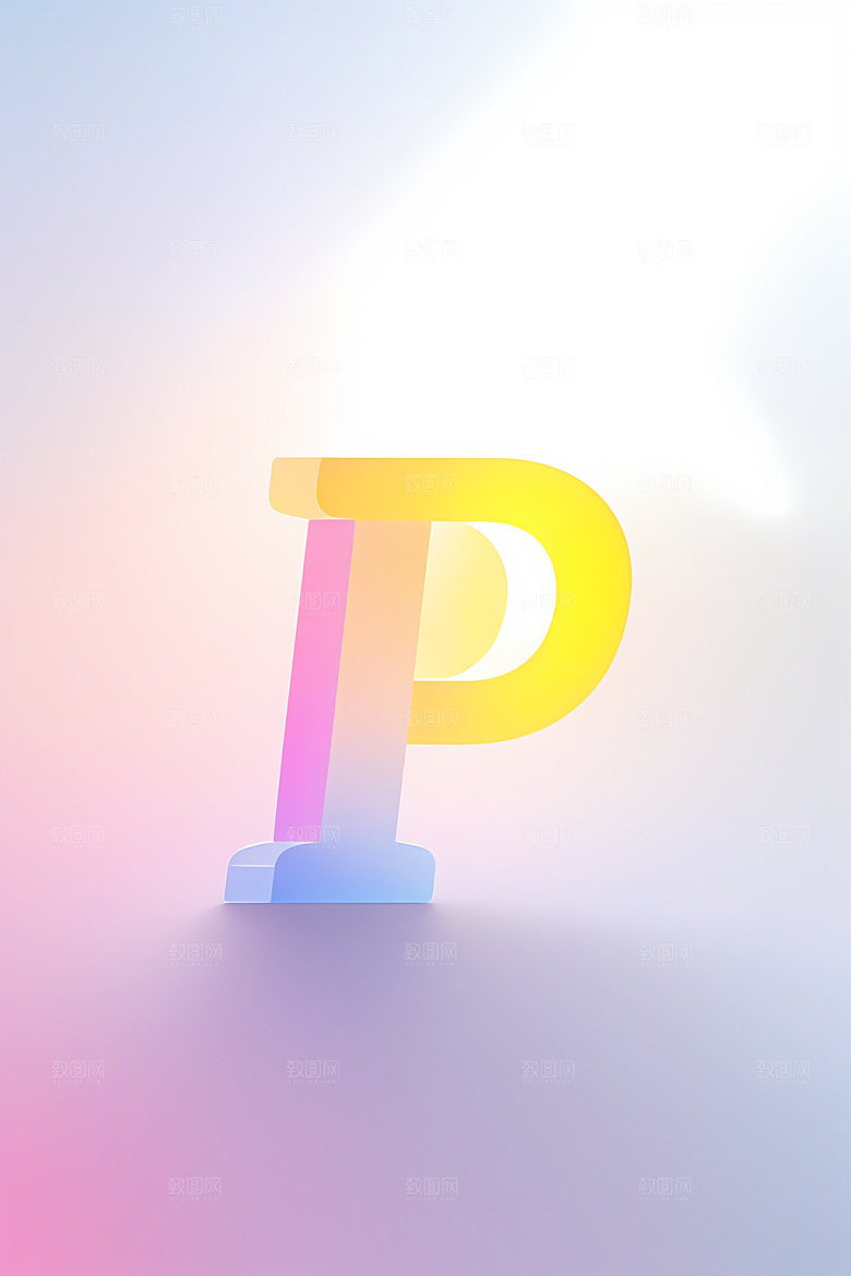 磨砂玻璃字母立体3D艺术字