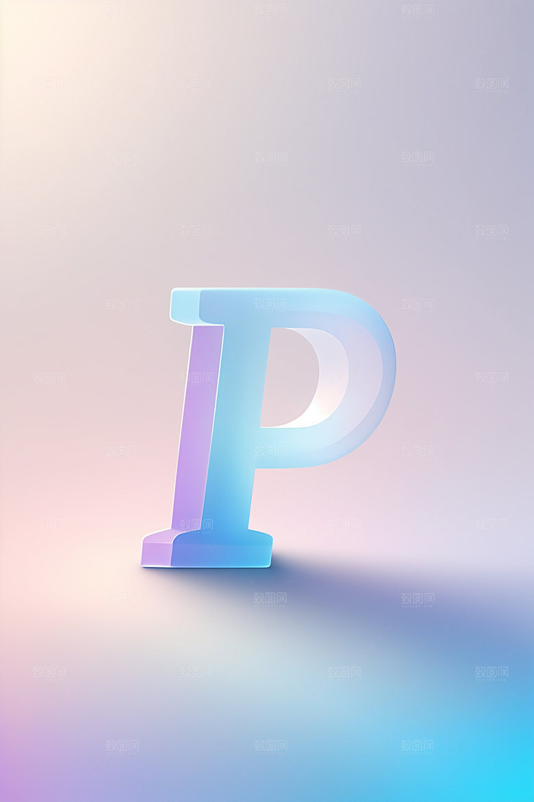 磨砂玻璃字母3D通透艺术字