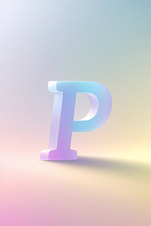 磨砂玻璃字母3D质感艺术字