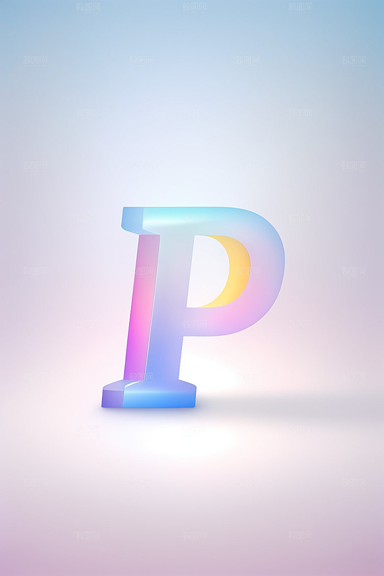 磨砂玻璃字母3D创意艺术字