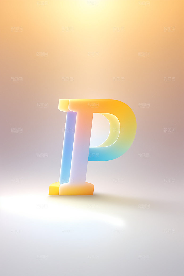磨砂玻璃字母通透3D艺术字