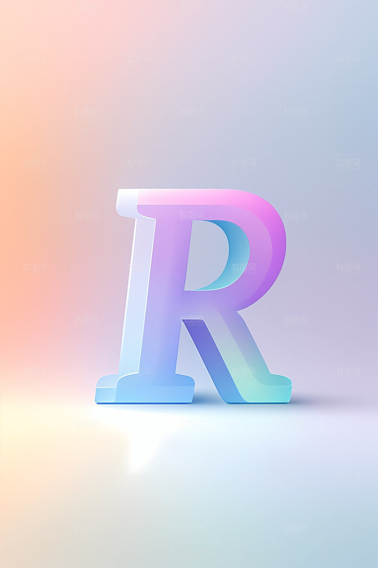 磨砂玻璃字母立体3D艺术字