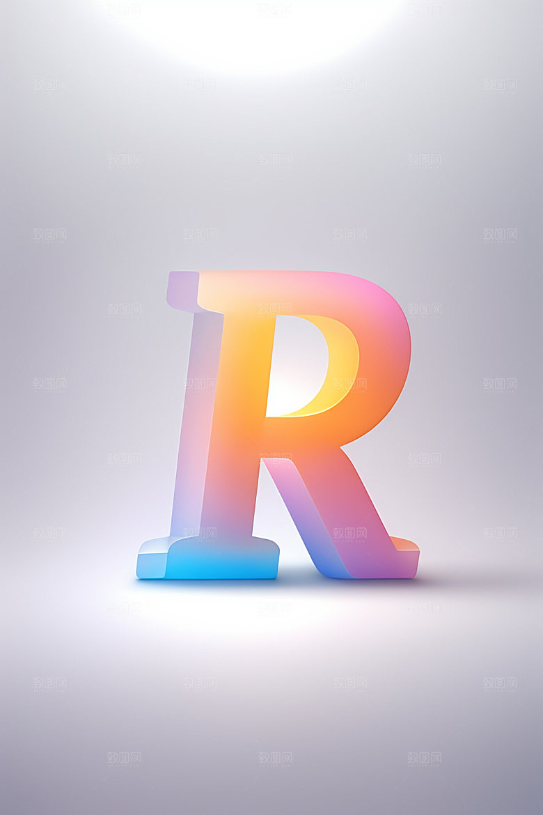 磨砂玻璃字母质感立体艺术字