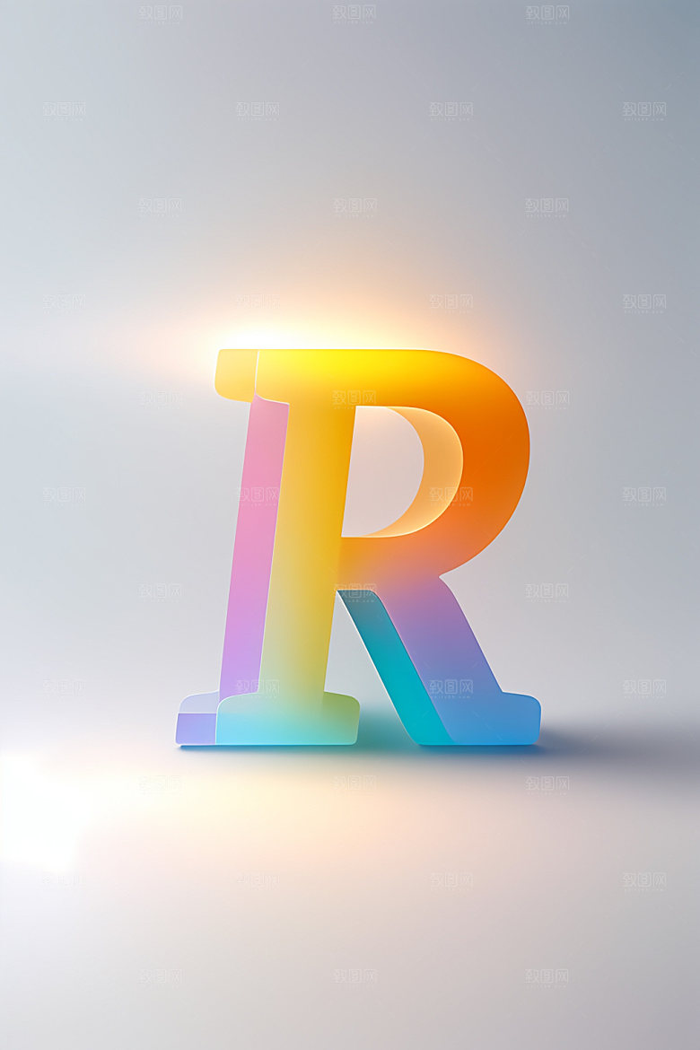 磨砂玻璃字母3D质感艺术字