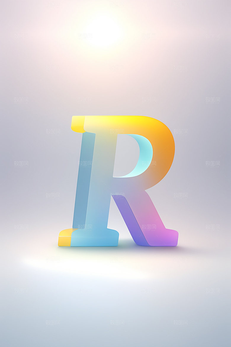 磨砂玻璃字母创意清爽艺术字