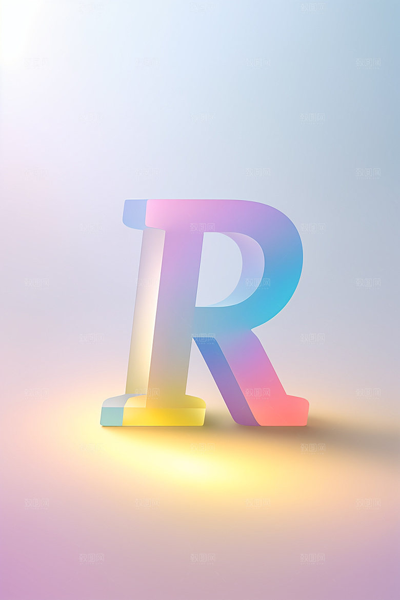 磨砂玻璃字母质感英文艺术字