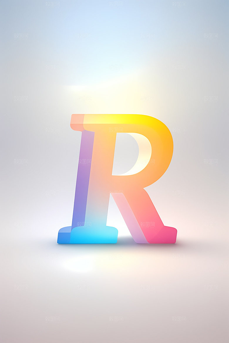 磨砂玻璃字母3D清爽艺术字