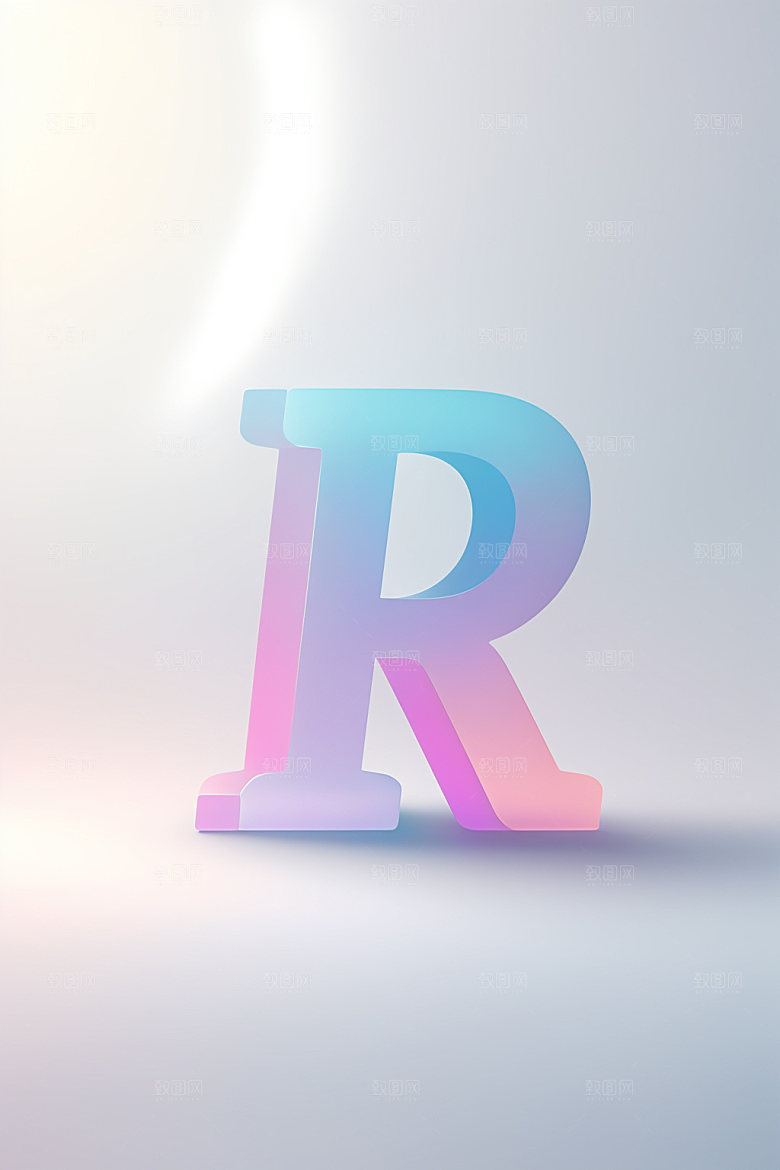 磨砂玻璃字母英文3D艺术字
