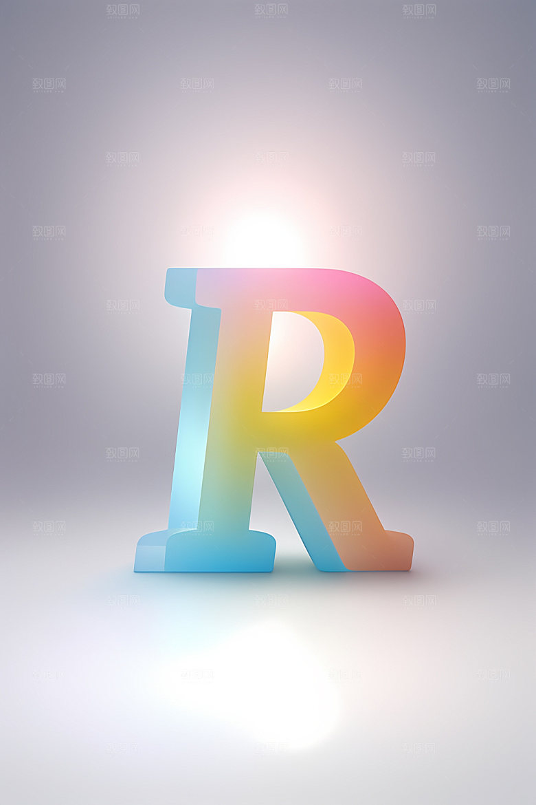 磨砂玻璃字母质感清爽艺术字
