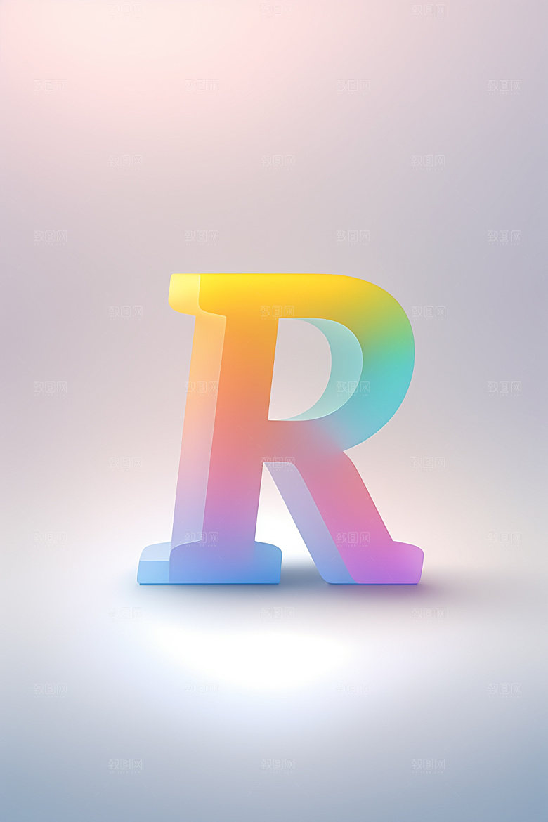 磨砂玻璃字母创意3D艺术字
