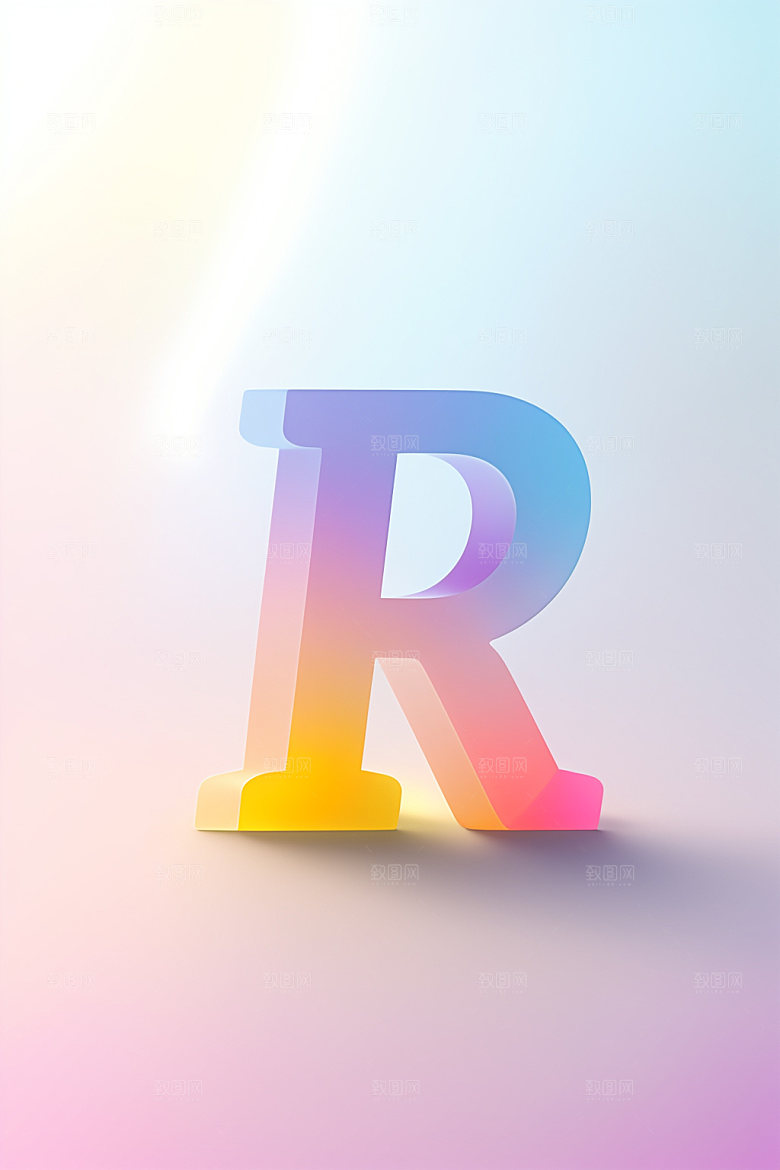 磨砂玻璃字母3D清爽艺术字