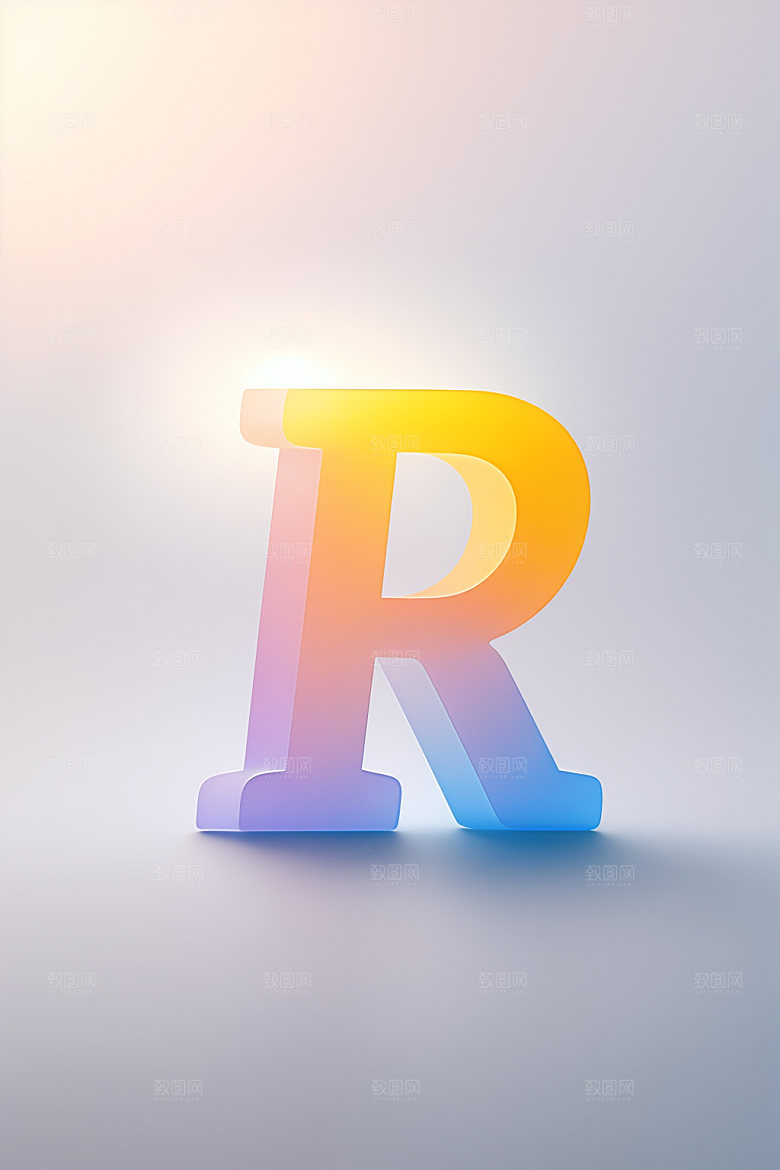 磨砂玻璃字母创意英文艺术字