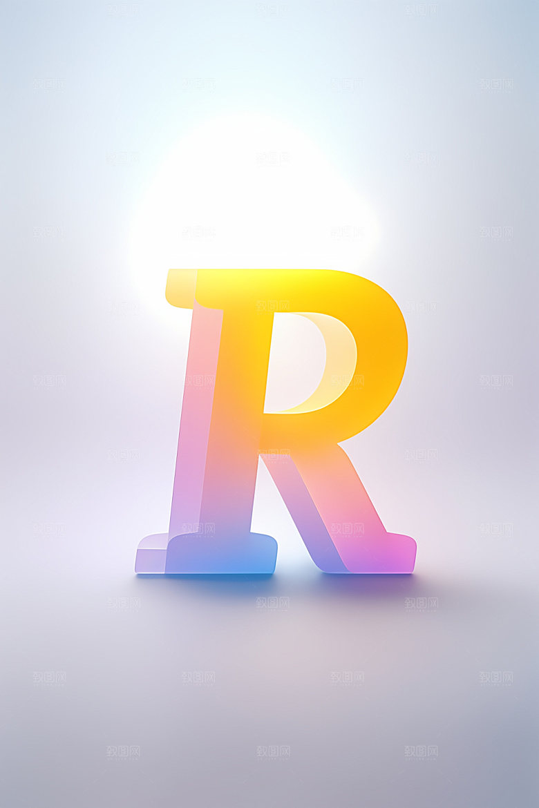 磨砂玻璃字母通透3D艺术字