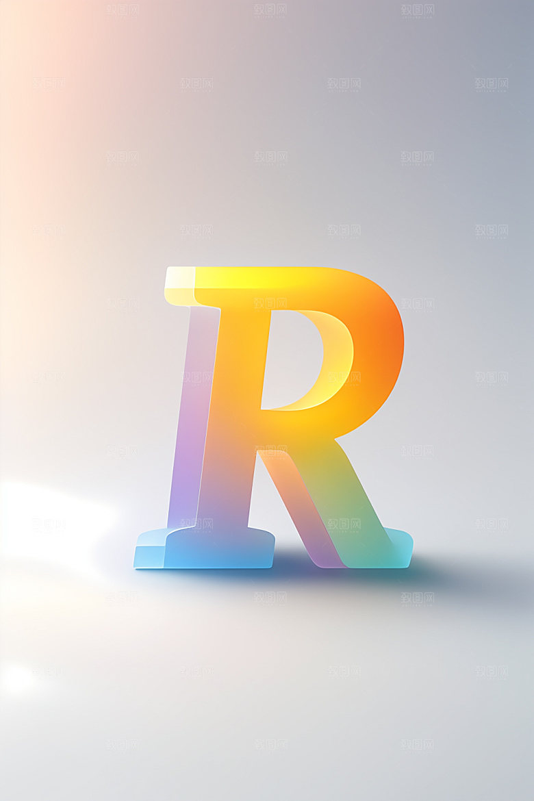 磨砂玻璃字母立体彩色艺术字