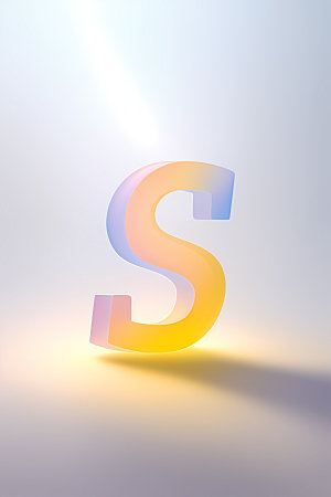磨砂玻璃字母质感通透艺术字