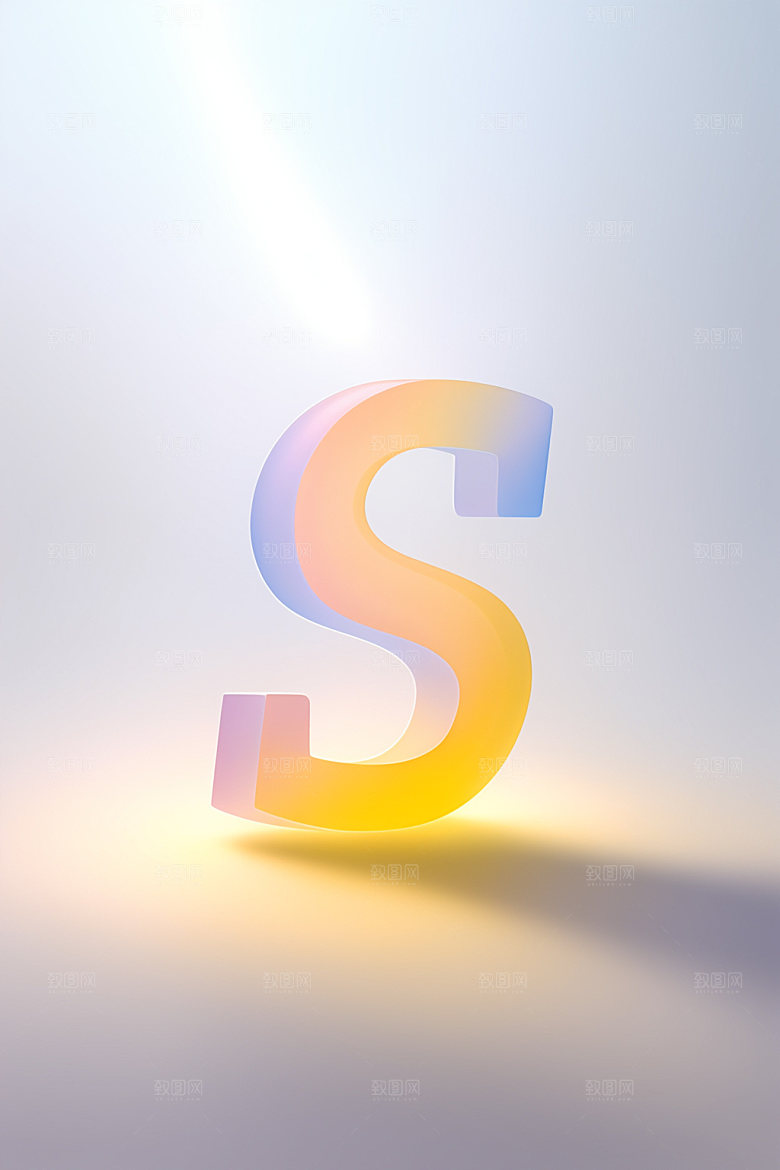 磨砂玻璃字母质感通透艺术字