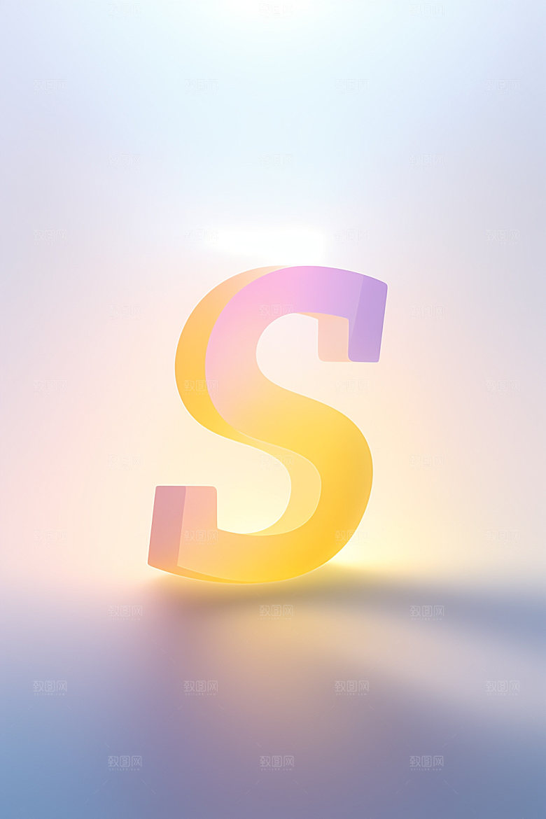 磨砂玻璃字母质感英文艺术字