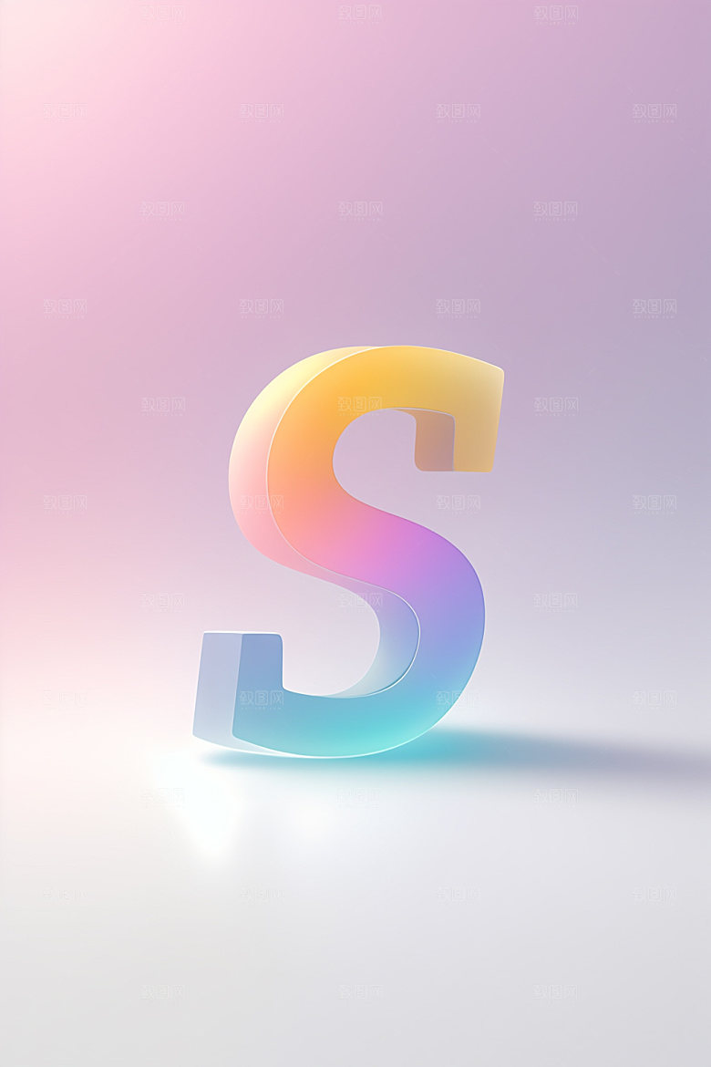 磨砂玻璃字母通透3D艺术字