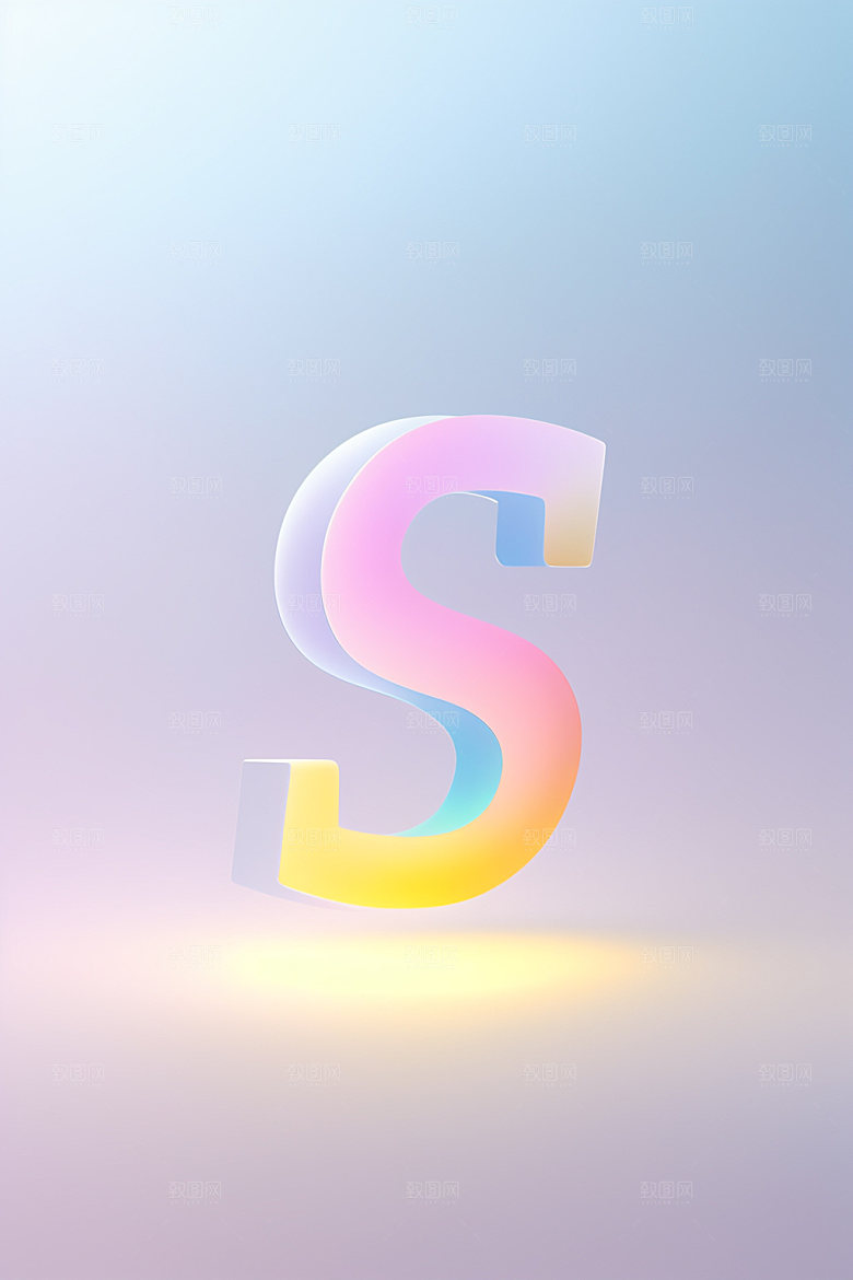 磨砂玻璃字母英文3D艺术字