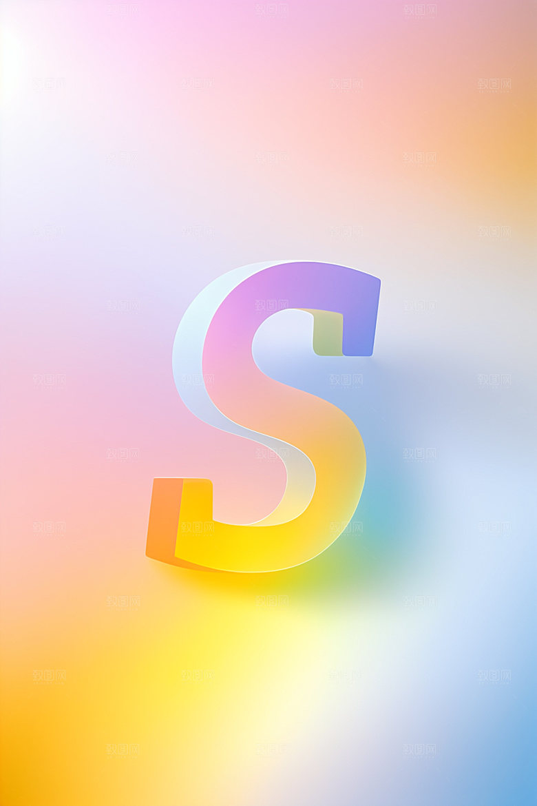 磨砂玻璃字母质感3D艺术字