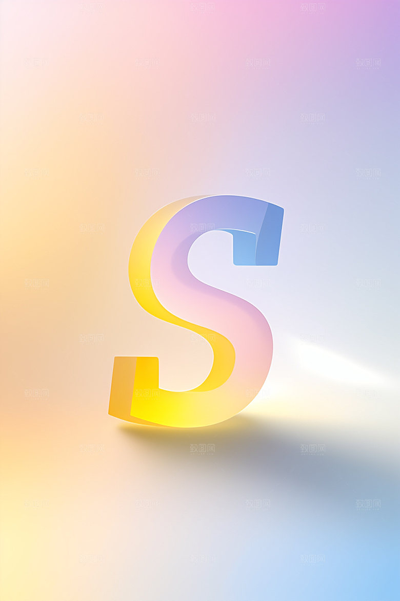 磨砂玻璃字母英文彩色艺术字