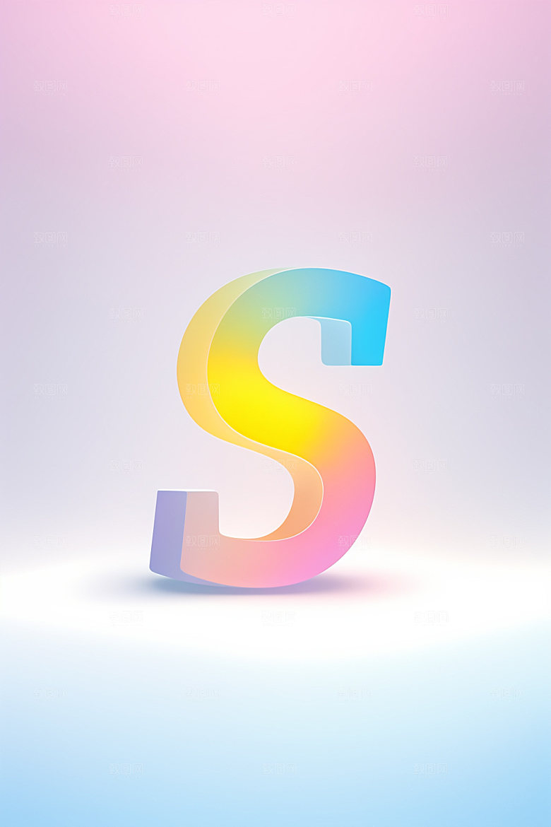 磨砂玻璃字母创意3D艺术字