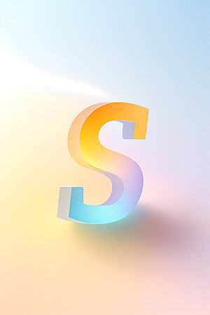 磨砂玻璃字母3D清爽艺术字
