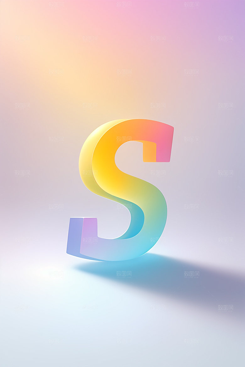 磨砂玻璃字母3D创意艺术字